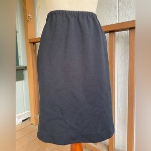 Vintage textured black high waisted pencil skirt elastic waist band